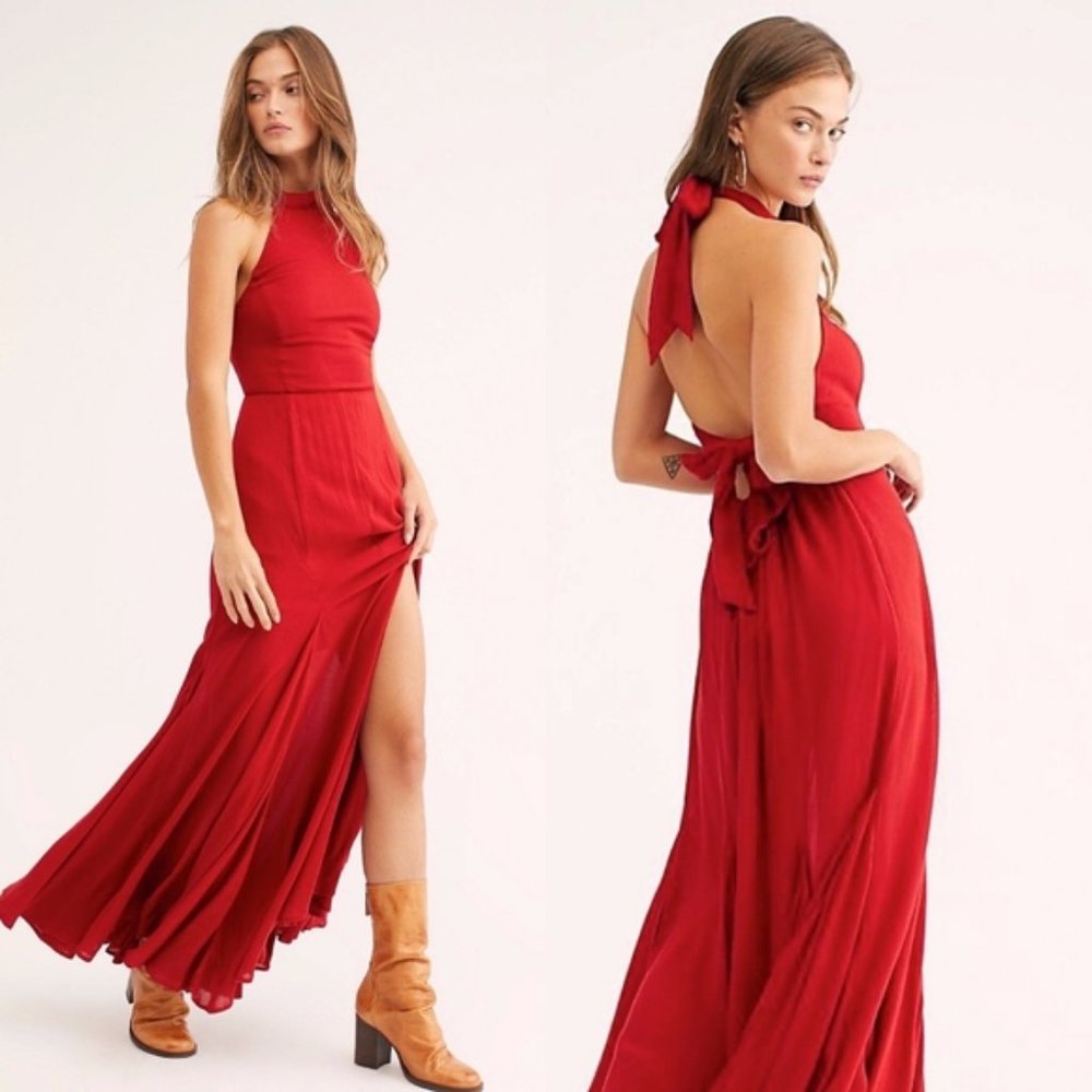 NWOT Free People | Zane Halter Dress | Red | Small